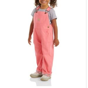 Carhartt Flannel-lined Pink Bib Overalls 18m girls like new